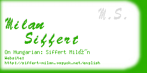 milan siffert business card